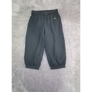 Nike Size S Womens Black Athletic DriFit Performance Jogger Capri Pants mesh C27